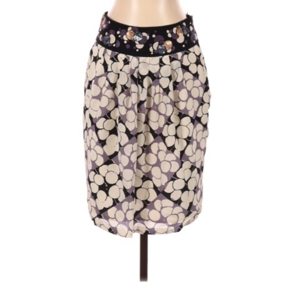 Floreat anthropologie dot silk skirt 4 - Picture 1 of 6